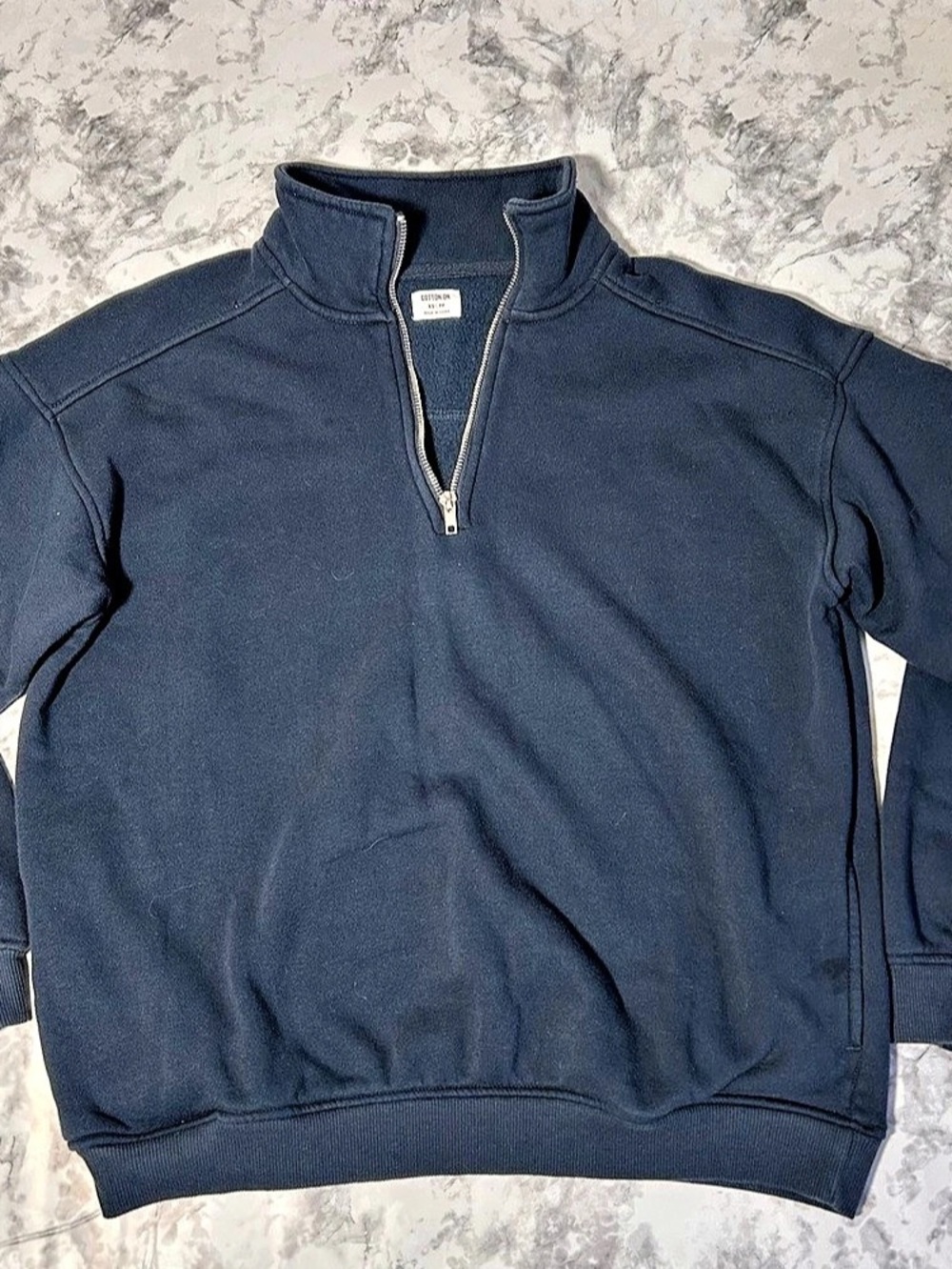 XS Cotton On Classic Fleece Oversized Half Zip Sweatshirt Blue